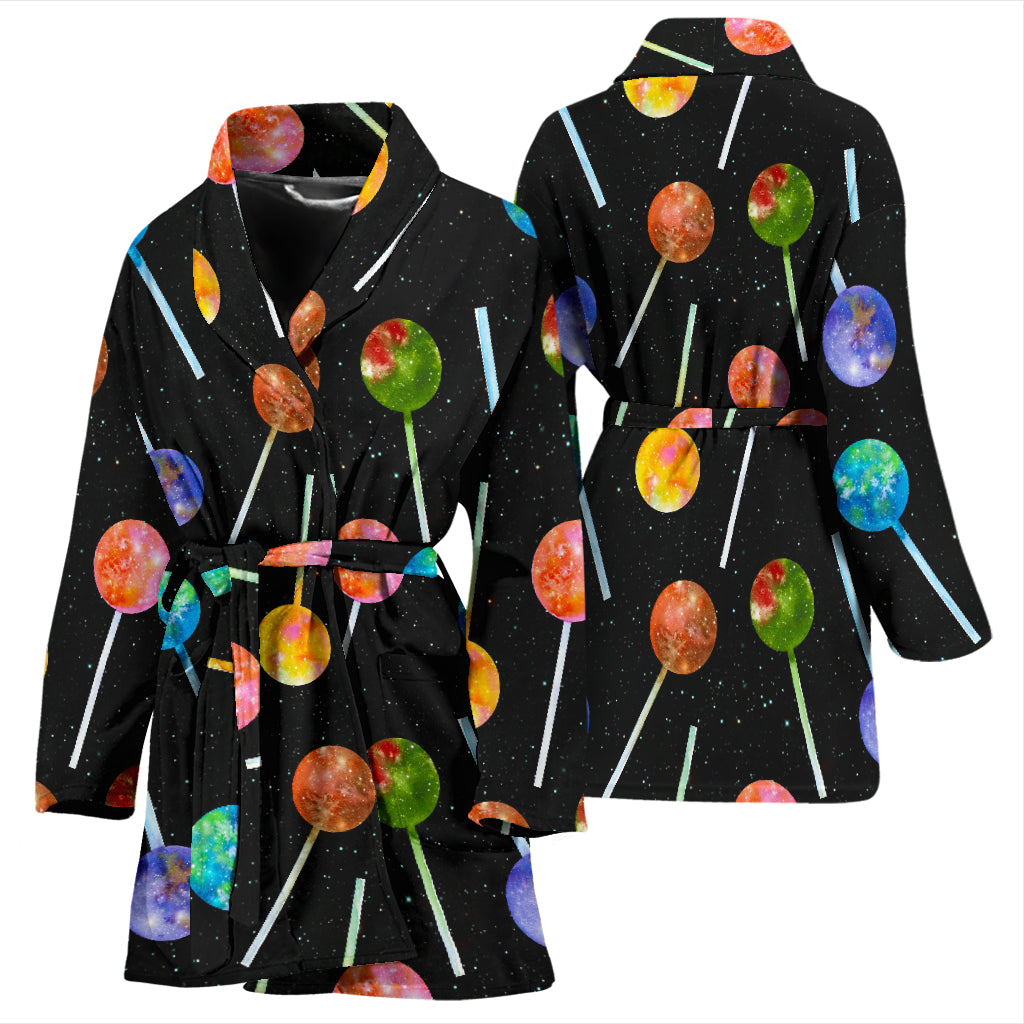 Lollipop Pattern Print Design LL04 Women Bathrobe