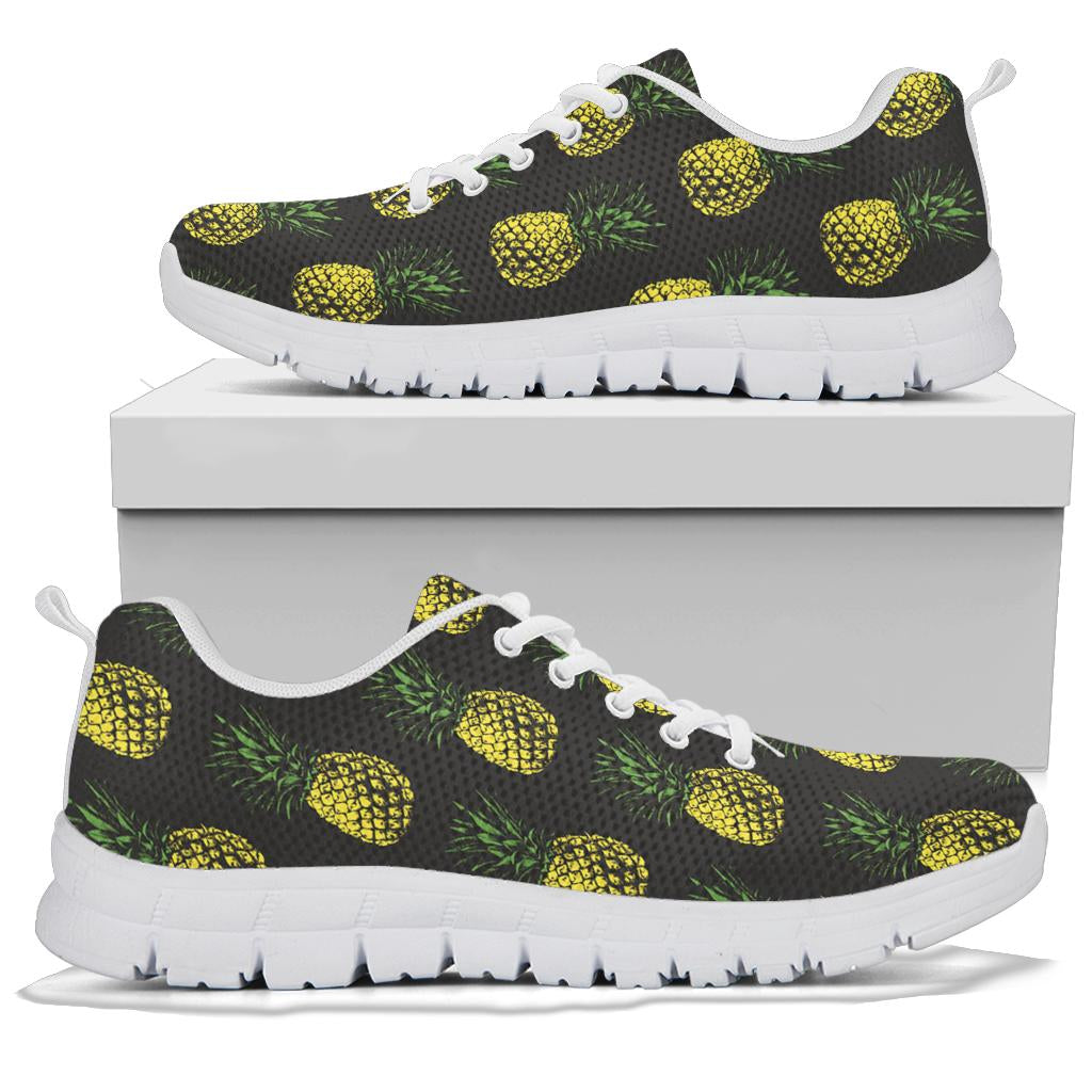 Gold Pineapple Sneakers White Bottom Shoes