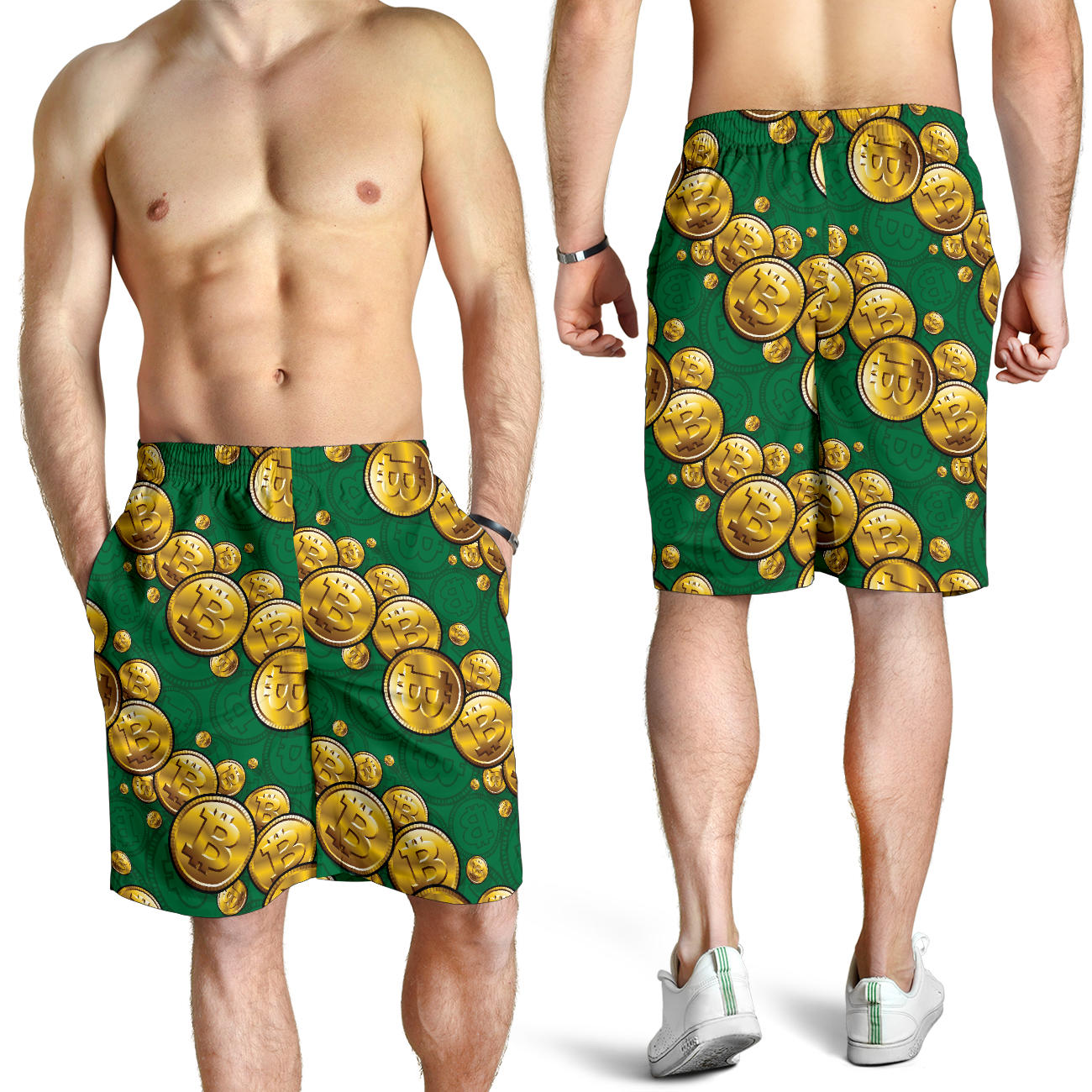 Bitcoin Pattern Print Design DO02 Mens Shorts