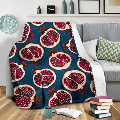 Pomegranate Pattern Print Design PG02 Fleece Blanket