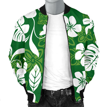 Hawaiian Themed Pattern Print Design H016 Men Bomber Jacket