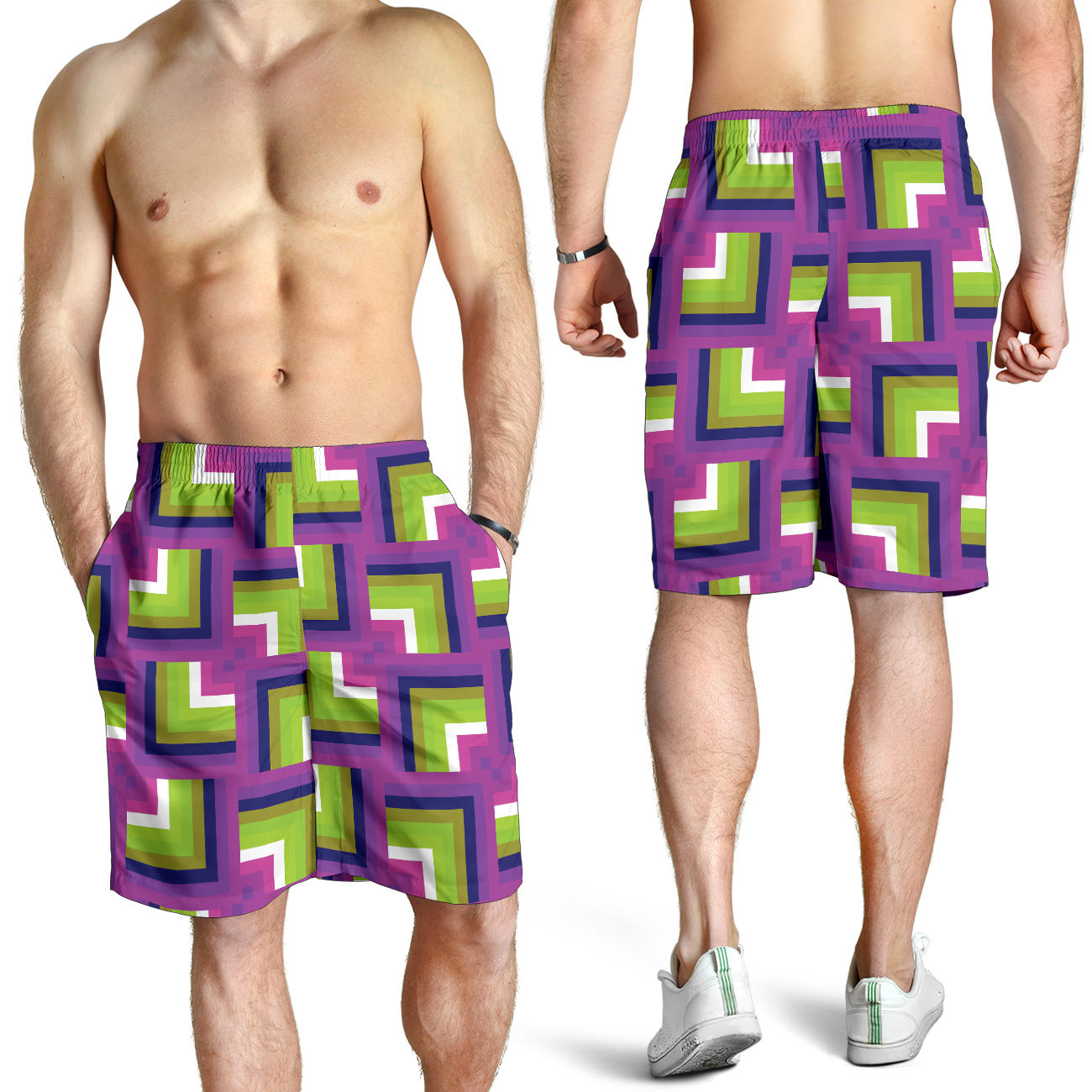 Optical illusion Pattern Print Design A05 Mens Shorts