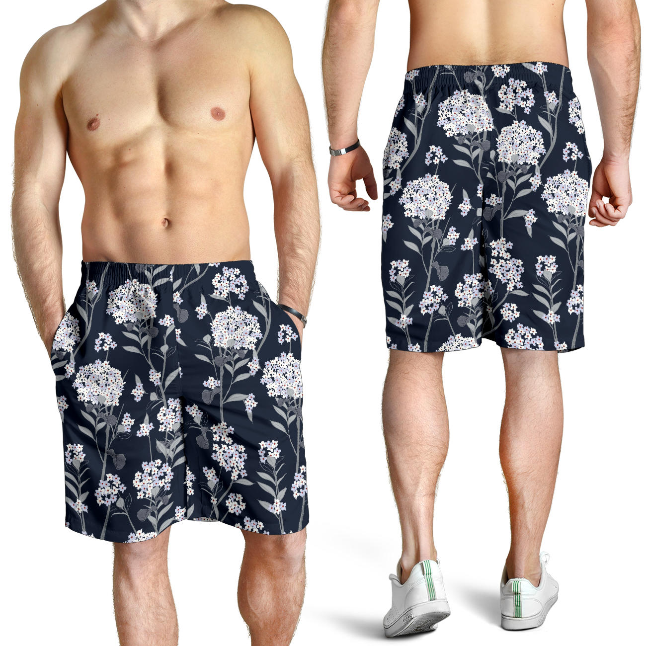 Hydrangea Pattern Print Design HD07 Mens Shorts