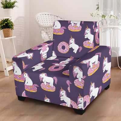 Donut Unicorn Pattern Print Design DN011 Armchair Slipcover