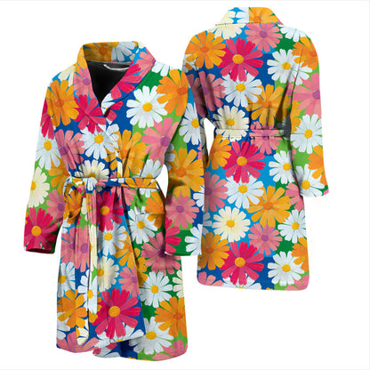 Daisy Pattern Print Design DS05 Men Bathrobe