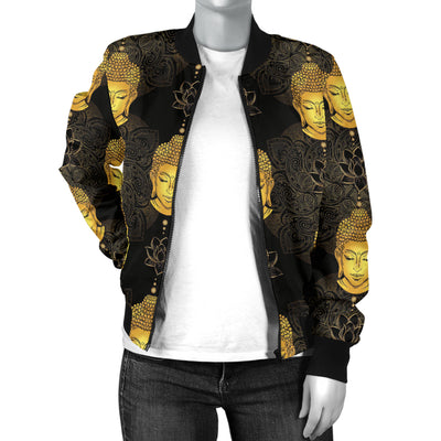 Buddha Pattern Print Design 04 Women's Bomber Jacket