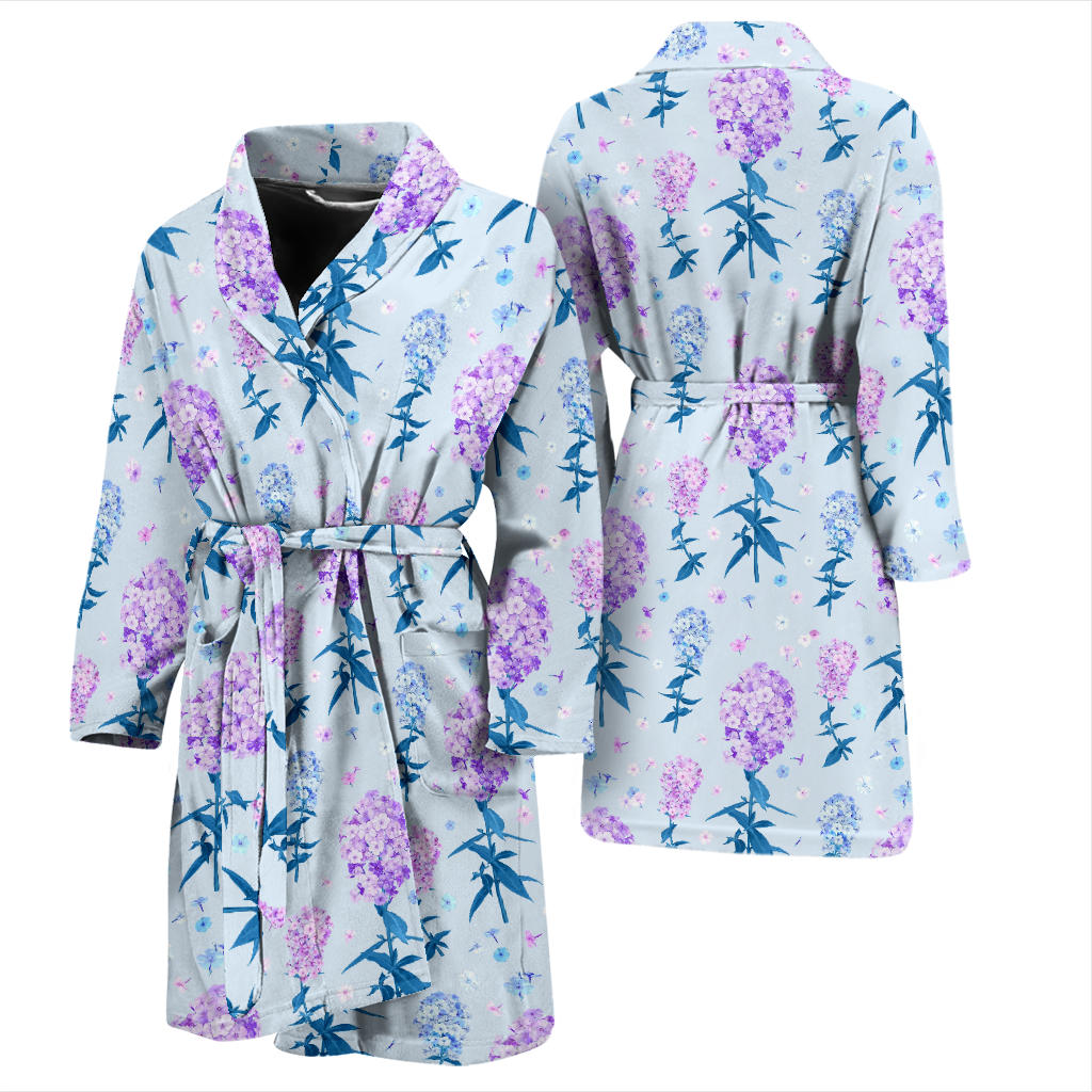 Lilac Pattern Print Design LI05 Men Bathrobe