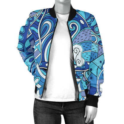 Funky Retro Pattern Print Design A02 Women's Bomber Jacket