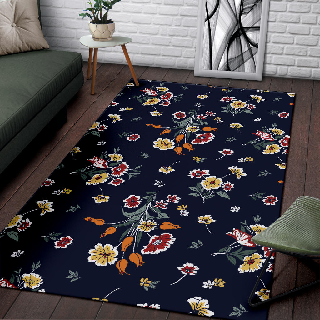 Summer Floral Pattern Print Design SF01 Area Rugs