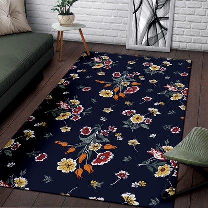 Summer Floral Pattern Print Design SF01 Area Rugs