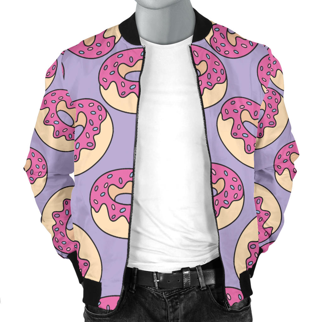Donut Pattern Print Design DN015 Men Bomber Jacket