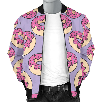 Donut Pattern Print Design DN015 Men Bomber Jacket