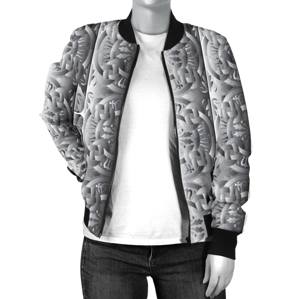 Celtic Pattern Print Design 03 Women's Bomber Jacket