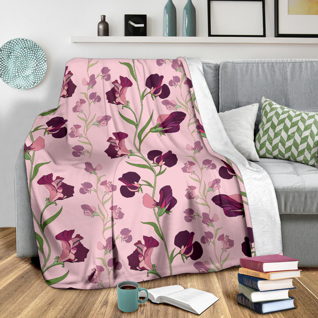 Peony Pattern Print Design PE09 Fleece Blanket