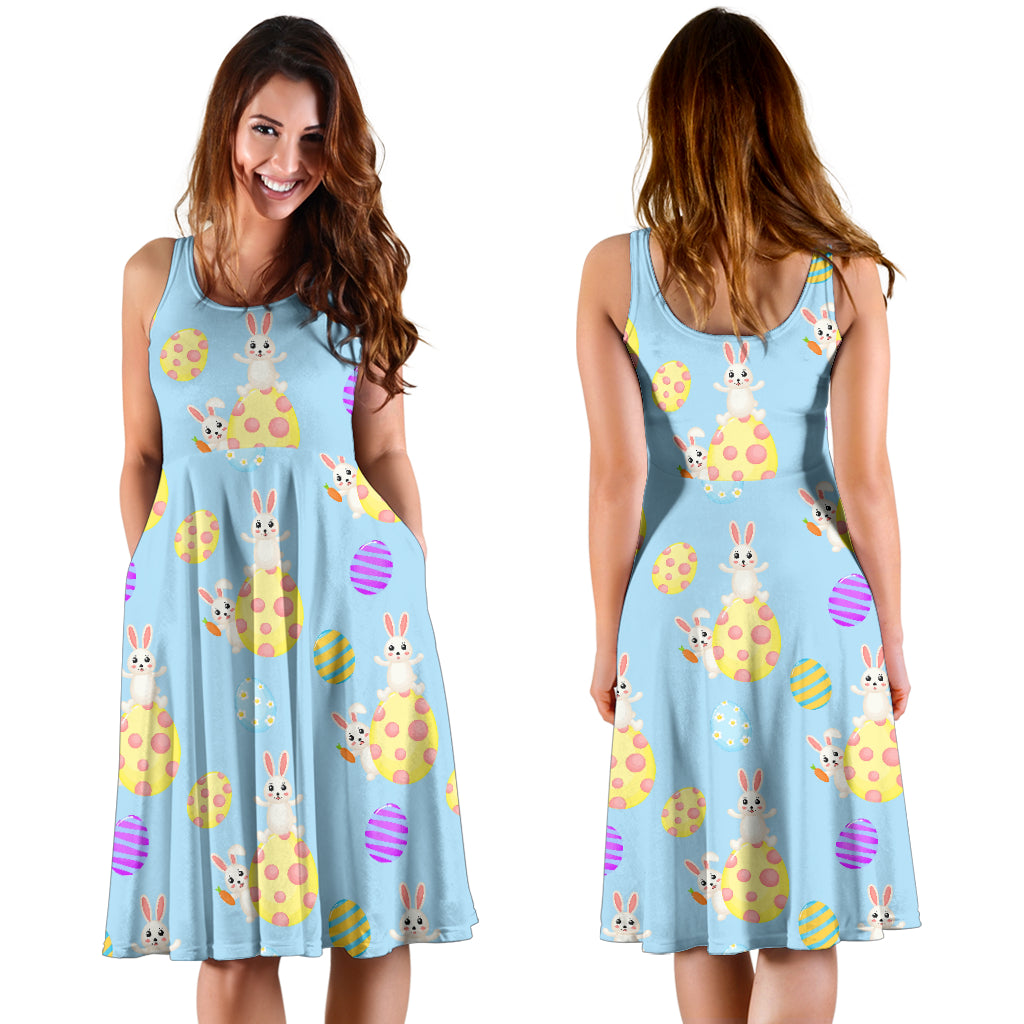 Easter Eggs Pattern Print Design RB015 Midi Dress