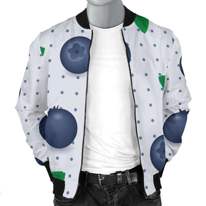 Blueberry Pattern Print Design BB02 Men Bomber Jacket