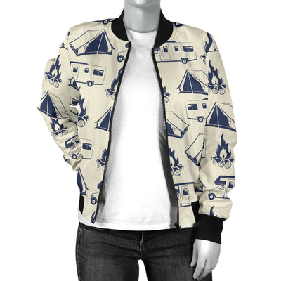 Campfire Pattern Print Design 01 Women's Bomber Jacket