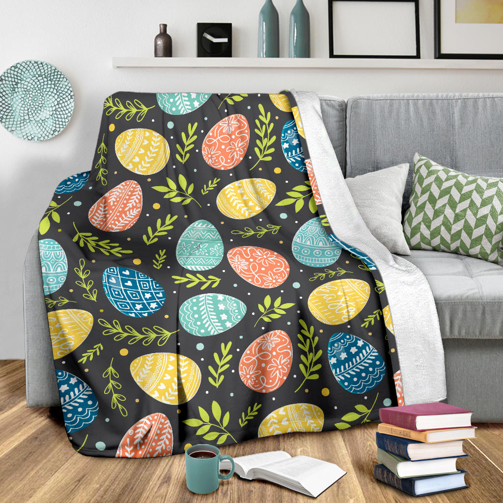 Easter Eggs Pattern Print Design RB01 Fleece Blanket