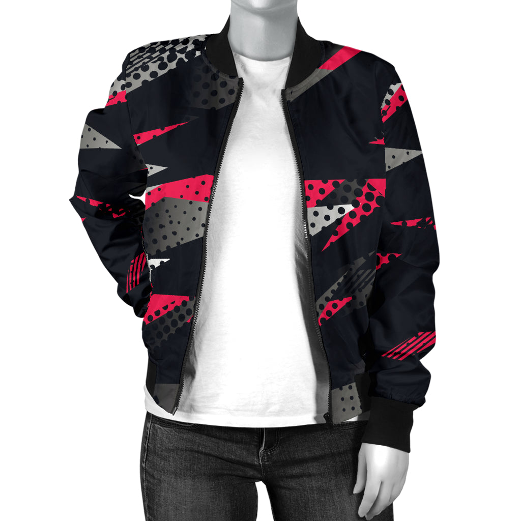 Racing Style Pattern Print Design A04 Women's Bomber Jacket