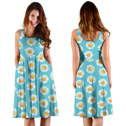 Daisy Pattern Print Design DS03 Midi Dress