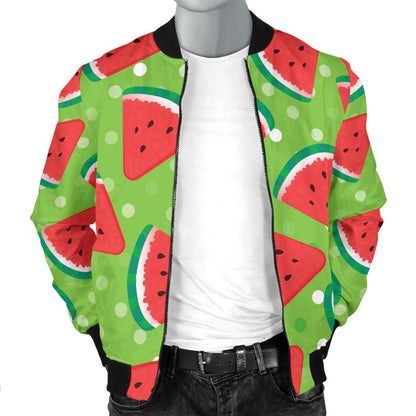 Watermelon Pattern Print Design WM05 Men Bomber Jacket