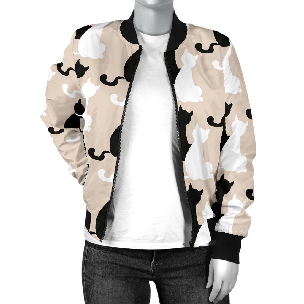 Cat Pattern Print Design 04 Women's Bomber Jacket