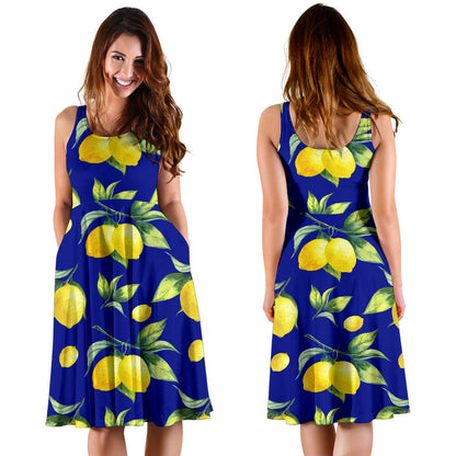 Lemon Pattern Print Design LM06 Midi Dress