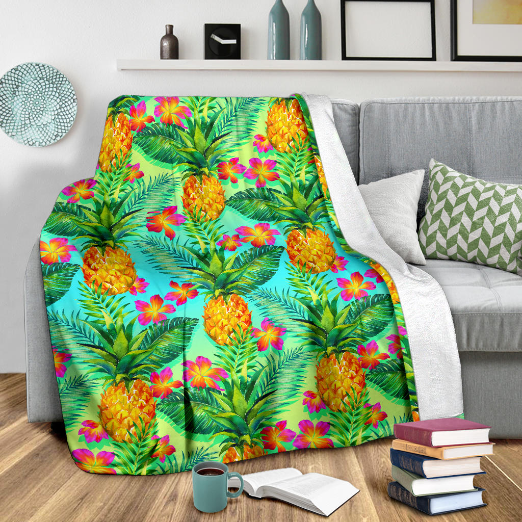 Pineapple Pattern Print Design PP010 Fleece Blanket