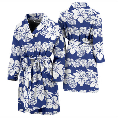 Hawaiian Themed Pattern Print Design H07 Men Bathrobe