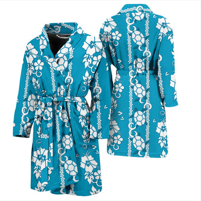 Hawaiian Themed Pattern Print Design H025 Men Bathrobe