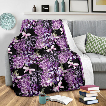 Lavender Pattern Print Design LV06 Fleece Blanket