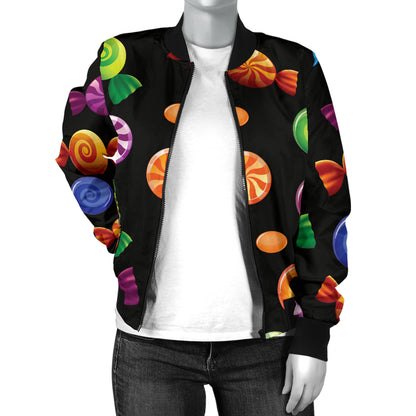 Candy Pattern Print Design 01 Women's Bomber Jacket
