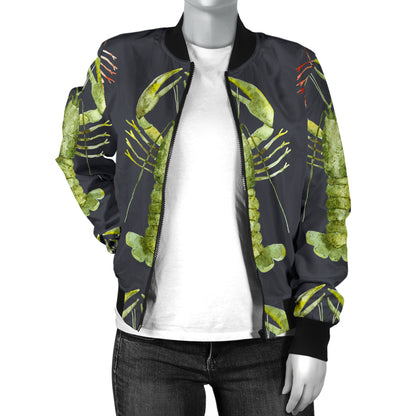 Lobster Pattern Print Design 01 Women's Bomber Jacket