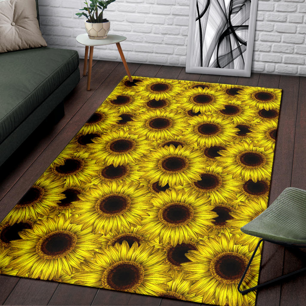 Sunflower Pattern Print Design SF011 Area Rugs