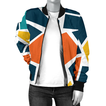 Mosaic Pattern Print Design 02 Women's Bomber Jacket