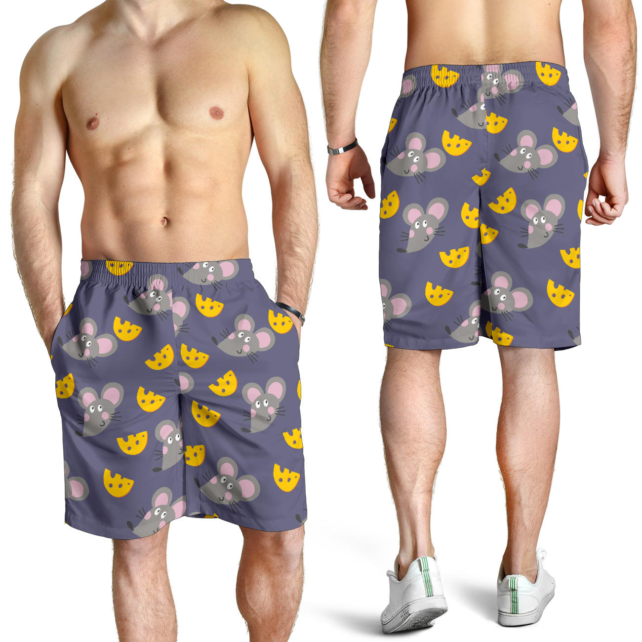 Rat With Cheese Pattern Print Design 01 Mens Shorts