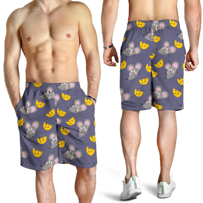 Rat With Cheese Pattern Print Design 01 Mens Shorts