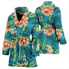 Plumeria Tropical Flower Design Print Women Bathrobe