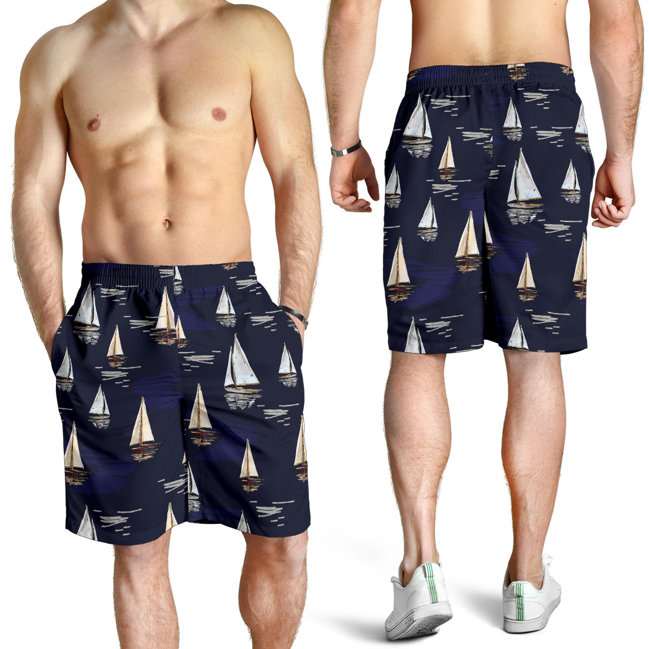 Sailing Ships Pattern Print Design A05 Mens Shorts