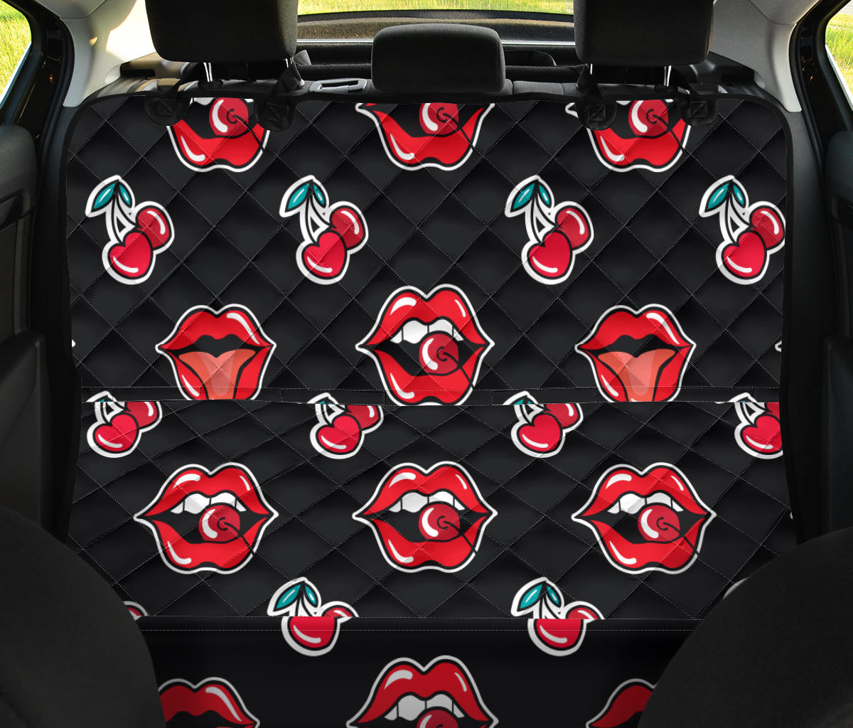 Cherry Pattern Print Design CH04 Rear Dog  Seat Cover