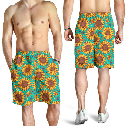 Sunflower Pattern Print Design SF013 Mens Shorts