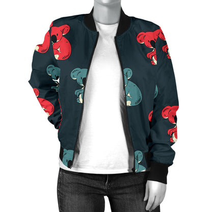 Koala Pattern Print Design 02 Women's Bomber Jacket