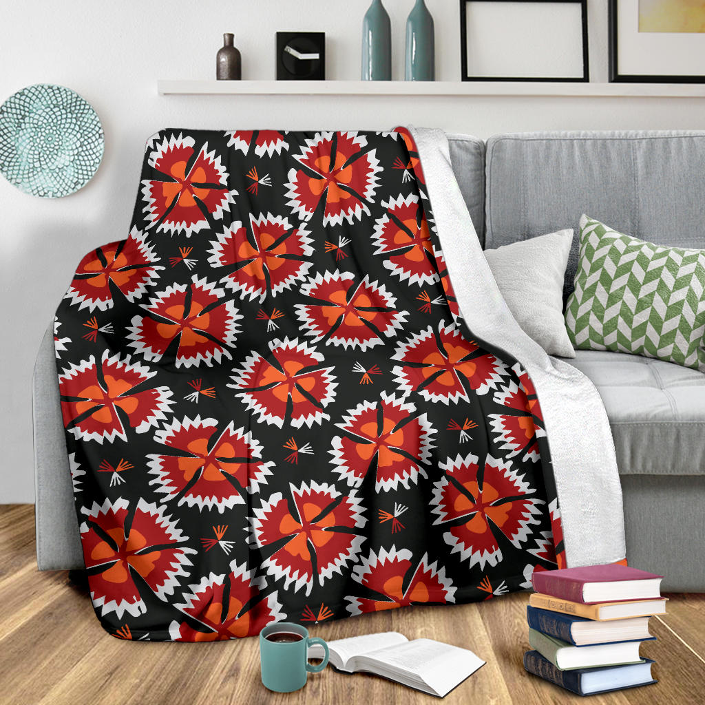 Carnations Pattern Print Design CN03 Fleece Blanket