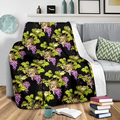 Grape Pattern Print Design GP04 Fleece Blanket