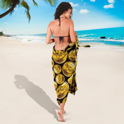 Bitcoin Pattern Print Design DO05 Sarong Pareo Wrap