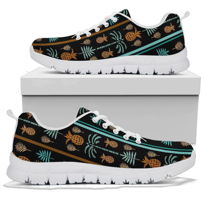 Hawaiian Themed Pattern Print Design H023 Sneakers White Bottom Shoes