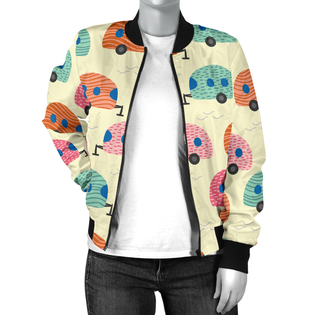 Camper Pattern Print Design 06 Women's Bomber Jacket