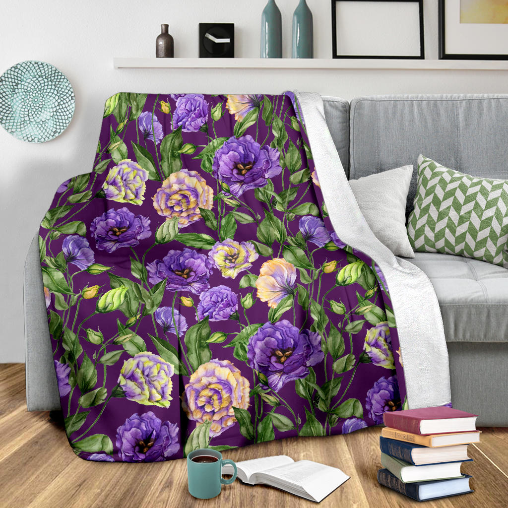 Lisianthus Pattern Print Design LT03 Fleece Blanket
