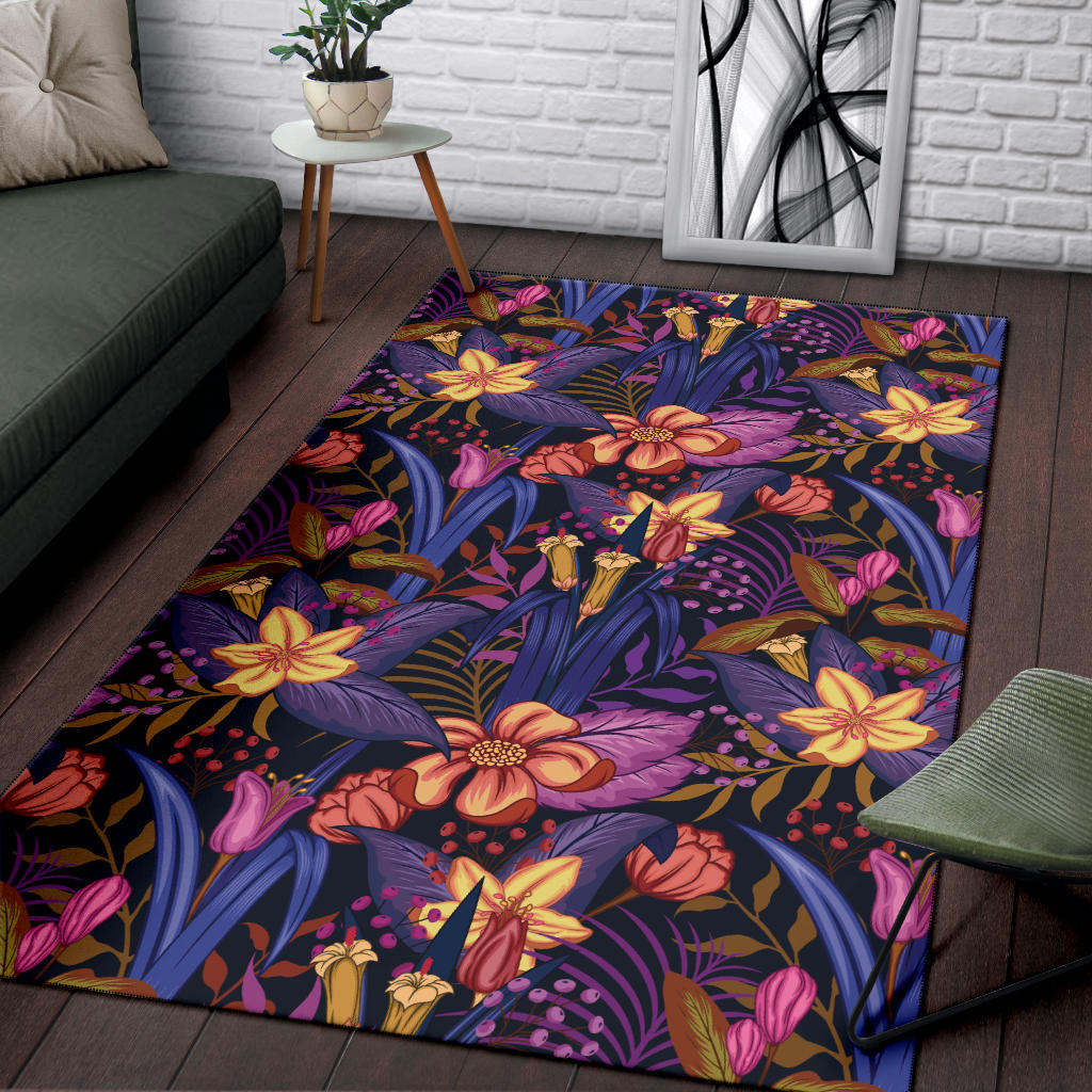 Lily Pattern Print Design LY016 Area Rugs