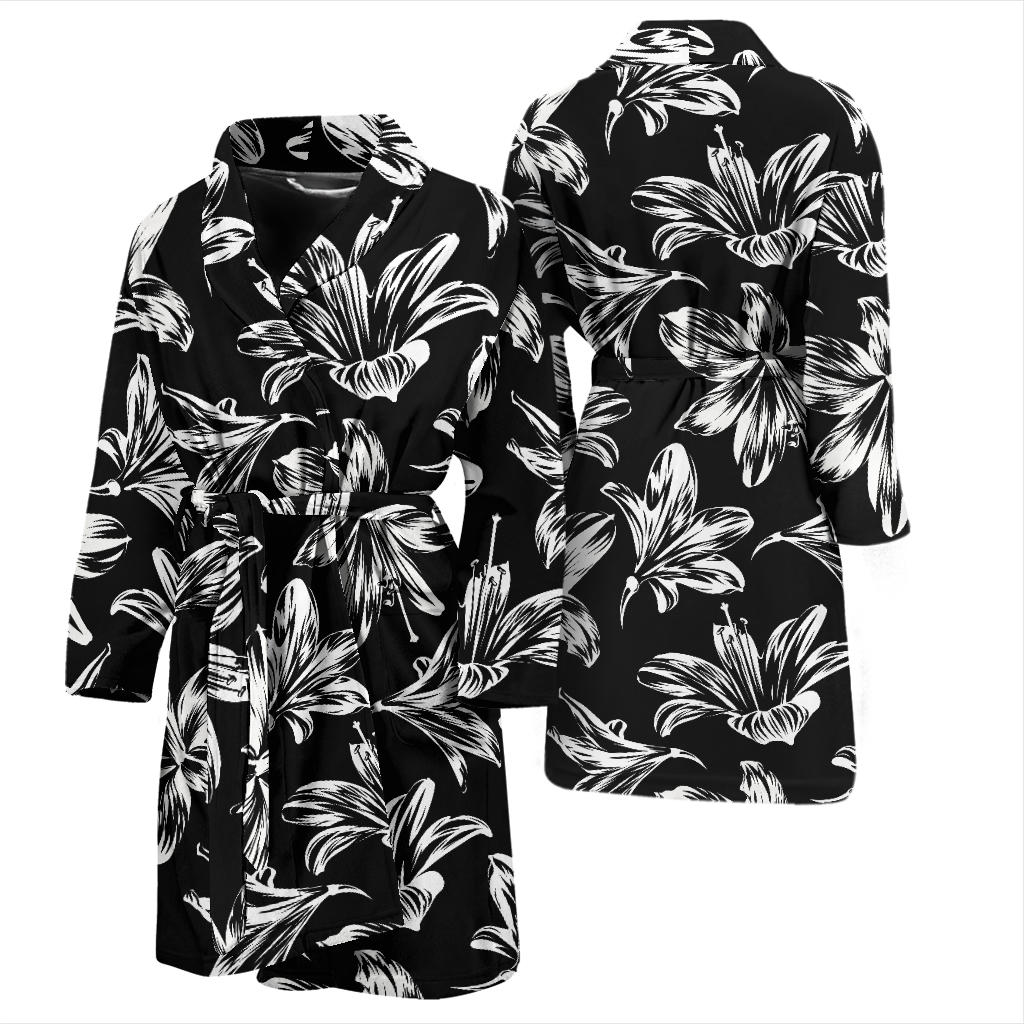 Amaryllis Pattern Print Design AL04 Men Bathrobe